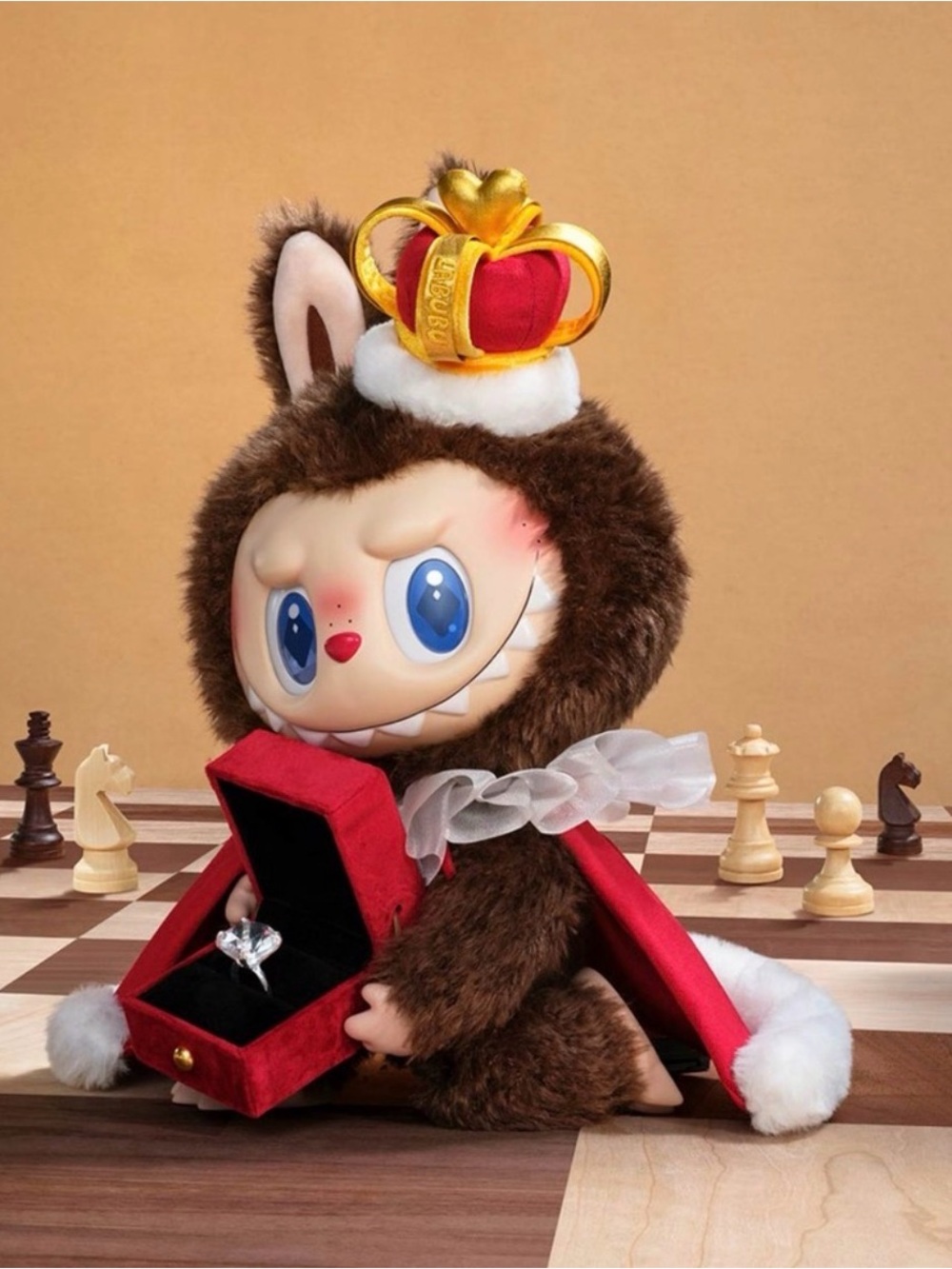POP MART The Monsters Labubu Let's Checkmate King Vinyl Plush Doll
